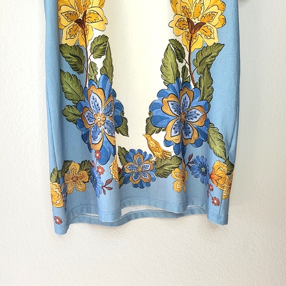 Farm Rio NWT Vestido T-shirt Bufan Mini Dress sz P (Small) Floral 100% Cotton - Picture 3 of 14